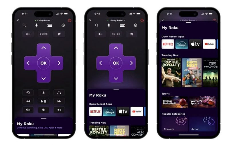 roku ultra smartphone interface