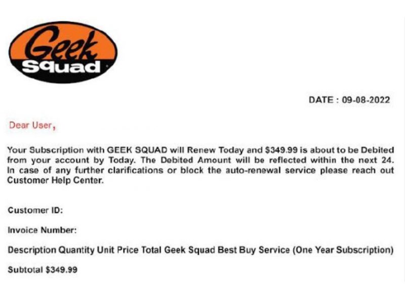 geek squad phishing email scam spam email